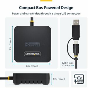 StarTech.com Adattatore Dock USB-C / USB-A a M.2 NVMe 10Gbps, Lettore Esterno per SSD M.2 NVMe con Installazione Senza Att