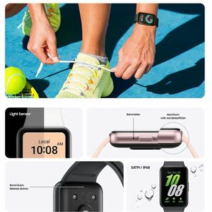 Samsung Galaxy Fit3 SM-R390 Smart Watch - Rectangular Case Shape - 40 mm Case Height - Unisex - Pink, Pink Gold Body Color