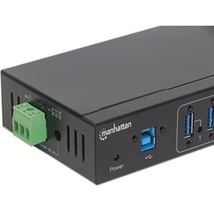 Manhattan USB-A 7-Port Hub Industrial, 7x USB-A Ports, 5 Gbps (USB 3.2 Gen1 aka USB 3.0), 20 kV ESD Protection, A/C, Bus a