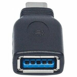 Manhattan Data Transfer Adapter - 1 - 1x 8-pin USB Type-A - female - 1 x 24-pin USB Type-C - male - Nickel Connector - Black