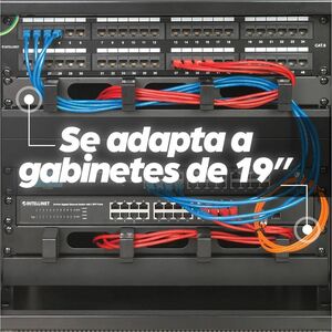 19" Cable Management Panel, 1U, 4 short plastic rings, Black - Cable Management Panel - 1U Rack Height x 19" Panel Width -
