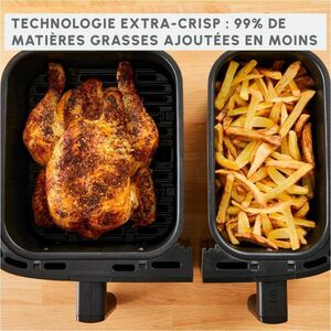 Moulinex Dual Easy Fry & Grill, Capacità 8,3 L, Doppio Cestello, Friggitrice ad Aria e Griglia, 8 Programmi Preimpostati, 