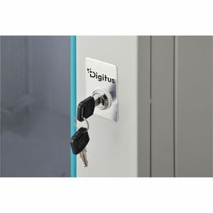 Digitus Dynamic-N 16U Wall Mountable Enclosed Cabinet Rack Cabinet for Networking, Server - Light Grey - Steel, Glass, She
