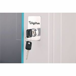 Digitus Dynamic-N 9U Wall Mountable Enclosed Cabinet Rack Cabinet for Networking, Server - Light Grey - Steel, Glass, Shee