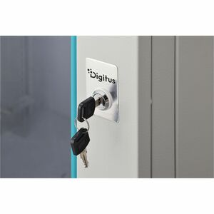 Digitus Dynamic-N 16U Wandmontierbar Geschlossener Schrank Rackschrank für Networking, Server - Hellgrau - Stahl, Glas, Bl