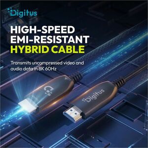 Digitus 100 m Hybrid Fiber Optic A/V Cable - 1 Piece - Cable for Audio/Video Device, Digital Signage Display, HDTV, Displa