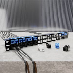 19" 48-Port Shielded Blank Patch Panel, 1U, Unloaded 19-inch Rackmount Keystone Panel for High-density Installations, Remo