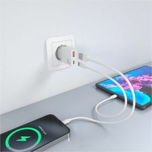 CARGADOR GAN ULTRA DELGADO 25W 1XUSB-C PD3.0 QC4.0 1XUSB QC3.0