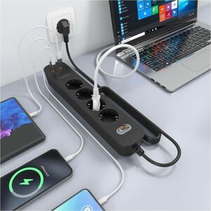REGLETA MULTIFUNCION 4 TOMAS CARGADOR 2XUSB-C 2XUSB-A 1.4M
