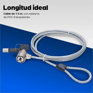 Laptop Lock (Kensington) with two keys, Compatible with Kensington standard style locks, 1.5m cable, Anti theft, Strong st