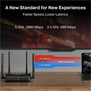 Mercusys MR25BE Wi-Fi 7 IEEE 802.11 a/b/g/n/ac/ax/be Ethernet Wireless Router - Dual Band - 2.40 GHz ISM Band - 5 GHz UNII