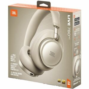 JBL Live 780NC Wired/Wireless Over-the-head, Over-the-ear Stereo Headset - Sand - Binaural - Circumaural - Bluetooth - 32 