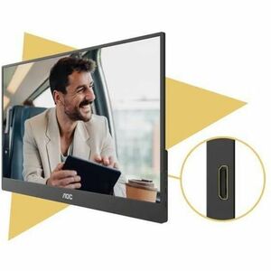 AOC 16T20E2 16" Class Full HD LED Monitor - 16:9 - Black - 39.6 cm (15.6") Viewable - In-plane Switching (IPS) Technology 