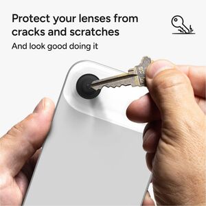 invisibleSHIELD Glass Elite Camera Lens Protector - Clear, Black - Tempered Glass