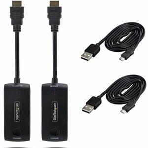 StarTech Wireless HDMI Extender 4K 60Hz, 65ft Range, USB Powered, Plug-and-Play Transmitter and Receiver Kit - Extend 4K 6
