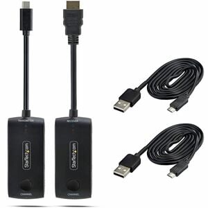 StarTech Wireless USB-C to HDMI Extender for Meeting Rooms, 4K 60Hz, 65ft Range, USB Powered, Plug-and-Play Tx and Rx Kit 