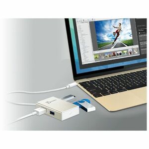 j5create JCH343 USB Hub - USB Type C - 640 MB/s - Notebook, Mouse, Keyboard, Flash Drive - Champagne Metallic - 4 Total US