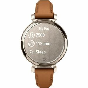 Garmin Lily 2 Classic Smart Watch - 35.40 mm Case Height - 35.40 mm Case Width - Cream Gold Case Color - Tan Band Color - 