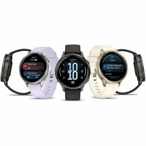 Garmin Venu 4 Smart Watch - Slate Case Color - Black Band Color - Stainless Steel, Metal Body Material - Fiber Reinforced 