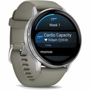 Garmin Venu 4 Smart Watch - Silver Case Color - Silver, Grey Band Color - Stainless Steel, Metal Body Material - Fiber Rei