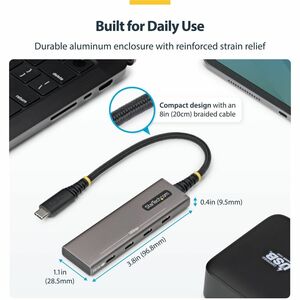 StarTech.com USB Hub - USB 3.2 Gen 2 - 1.25 GB/s - Notebook, Solid State Drive, Workstation - Space Gray - UASP Support - 