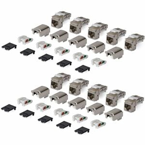StarTech.com Gold Plated Network Connector - 10 / Pack - TAA Compliant - 1 x RJ-45 Network - Female - Shielding - Silver