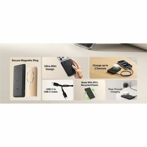 Belkin BoostCharge Stromspeicher - Schwarz - für Qi2-fähiges Gerät, iPhone, MagSafe-fähiges Gerät, AirPod, Android-Gerät, 