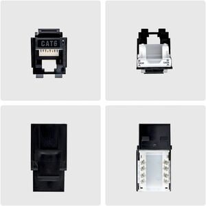 StarTech.com Jack Keystone Cat6, Lot de 24 Prises Ethernet RJ45 Keystone, Prise Murale UTP Cat6, Connecteur à 90° 110 Punc