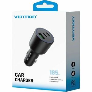 THREE-PORT USB-C + C + A (100W + 65W + 36W) CAR CHARGER BLACK A