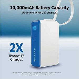 Hyperjuice Flex HJ5401OGGL Power Bank - Snorkel Blue - For Smartphone, Tablet PC, Notebook, USB Type A Device, USB Type C 