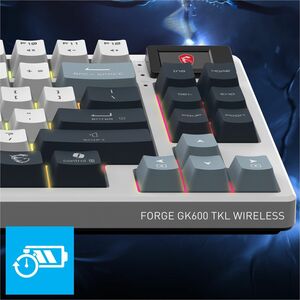 MSI FORGE GK600 TKL WIRELESS SKY Gaming Keyboard - Wired/Wireless Connectivity - Bluetooth/RF - Tenkeyless - 2.40 GHz - US