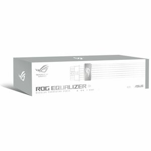 The ROG Equalizer (WHITE) is an etched 12V-2x6 PCIe cable that delivers balanced PSU-to-ROG Equalizer power to minimize cu