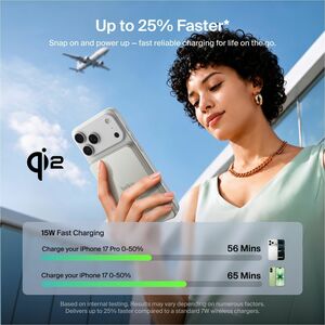 Belkin UltraCharge Pro Power Bank - Sand - For iPhone - 5000 mAh - 22.50 W - USB Type-C Connector - 1 x USB - Slim, Magnet