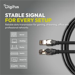 Digitus 5 m Category 8.1 Network Cable - 10 Piece - Cable for Network Device, Server, Desktop PC, Router, Switch - First E