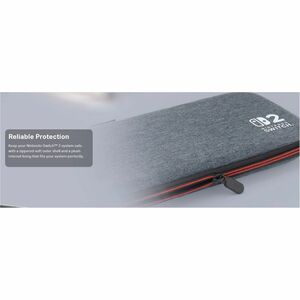 PowerA Slim Case Carrying Case Nintendo Portable Gaming Console - Dark Heather Gray - Scratch Resistant Screen Protector, 