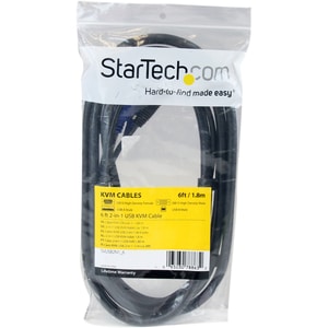 StarTech.com 6 ft 2-in-1 USB KVM Cable - Cable for KVM Switch - First End: 1 x 4-pin USB 2.0 Type A - Male, 1 x 15-pin HD-