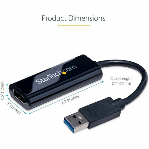 StarTech.com USB 3.0 to HDMI Adapter, USB to HDMI Monitor Converter for Windows, 1080P (no support for macOS/ChromeOS/Linu