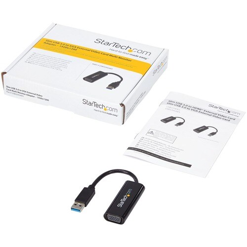 StarTech.com USB 3.0 to VGA Adapter, USB to VGA Monitor Converter for Windows, Slim (no support for macOS/ChromeOS/Linux) 