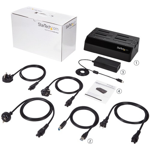 StarTech.com Base de Acoplamiento USB 3.0 de 4 Bahías SATA III de 2.5/3.5" - Docking Station USB para SSD/HDD - Hot Swap -