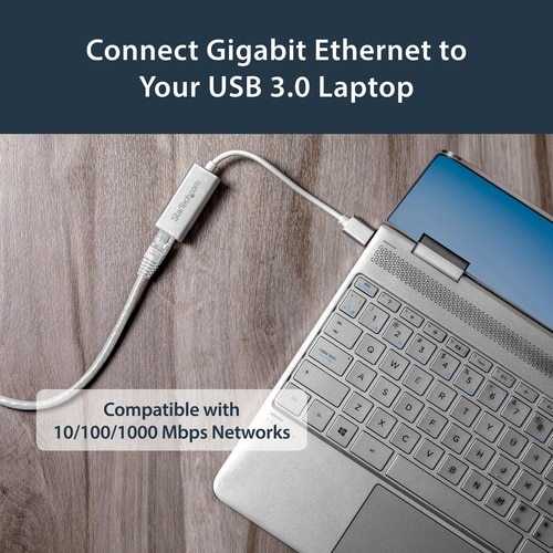 ADAPTADOR RED ETHERNET GIGABIT EXTERNO USB 3.0 PLATEADO