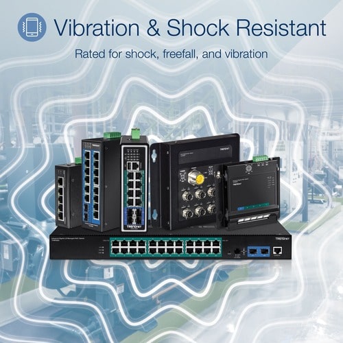 6-PORT HARDENED INDUSTRIAL GIGABIT POE+ SWITCH DIN CARRIL