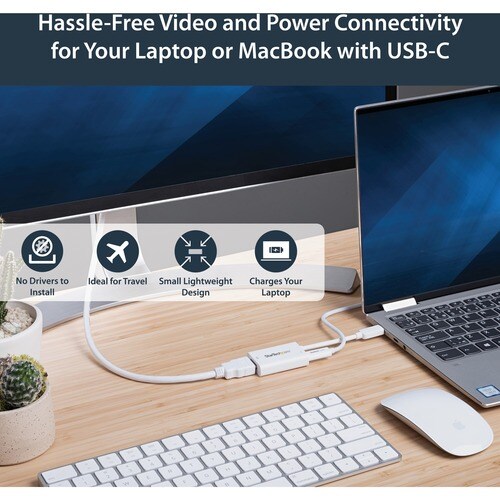 StarTech.com USB C to HDMI 2.0 Adapter 4K 60Hz with 60W Power Delivery Pass-Through Charging - USB Type-C to HDMI Video Co
