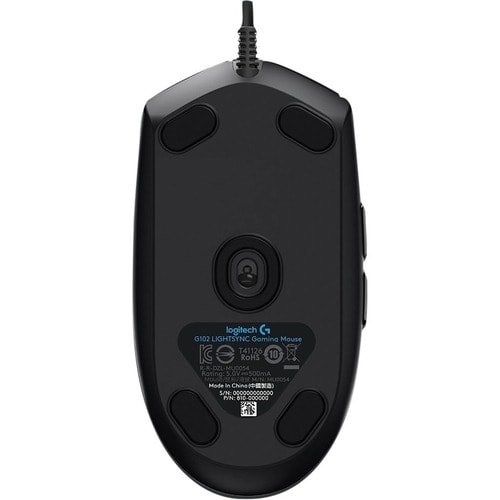Logitech G102 Gaming Mouse - USB - Optical - 6 Button(s) - Black - Cable - 8000 dpi - Scroll Wheel - Right-handed