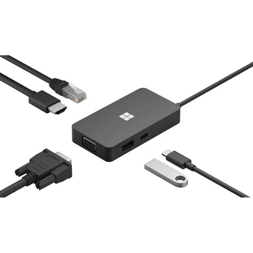 Microsoft USB-Typ C Docking Station für Notebook - Schwarz - USB Typ C - Netzwerk (RJ-45) - HDMI - VGA - Kabelgebundenes -