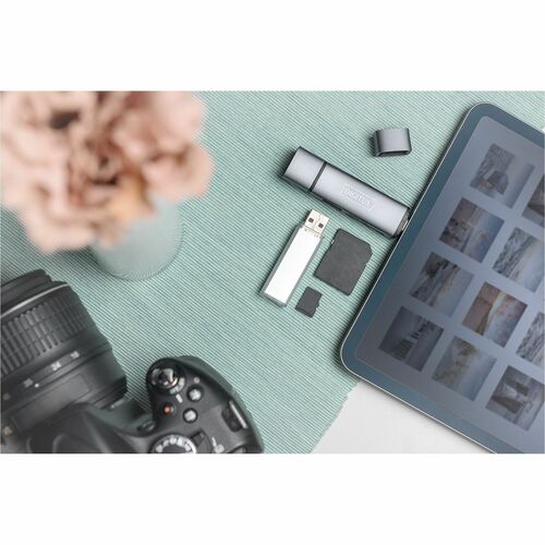 Digitus USB-Hub/Flash-Kartenleser - USB 2.0 Typ A, USB 2.0 Typ C - 60 MB/s, 640 MB/s - Smartphone, Tablet, Notebook, Flash