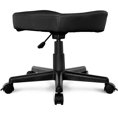 AKRACING Foot Stool - Black PU Leather, High Density Foam (HDF) Seat - Black Frame - 5-star Base