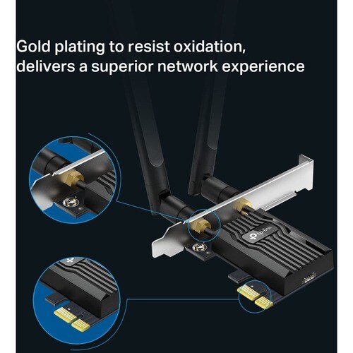TP-Link Archer TX55E Dualband Wi-Fi/Bluetooth-Kombi-Adapter für Desktop Computer, Spielecontroller, Kopfhörer, Tastatur, R