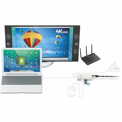 j5create JCA374-N USB Tipo C Estação de ancoragem para PC Tablet, Notebook - Capacidade de carregamento - Portátil - 4K, F