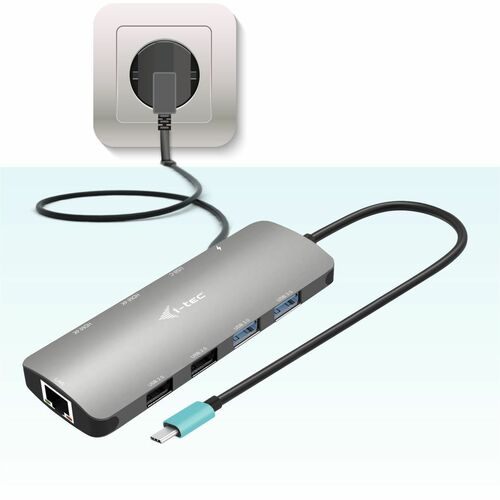 i-tec USB Type C Docking Station for Notebook, Tablet, Monitor - Grey - 2 Displays Supported - 4K, Full HD, QHD - 3840 x 2