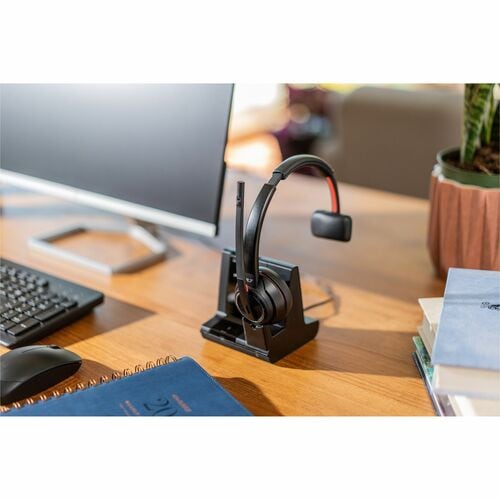 Poly Savi 8200 UC 8210 Wired/Wireless Over-the-head Mono Headset - Black - Monaural - Supra-aural - 18000 cm - Bluetooth/D